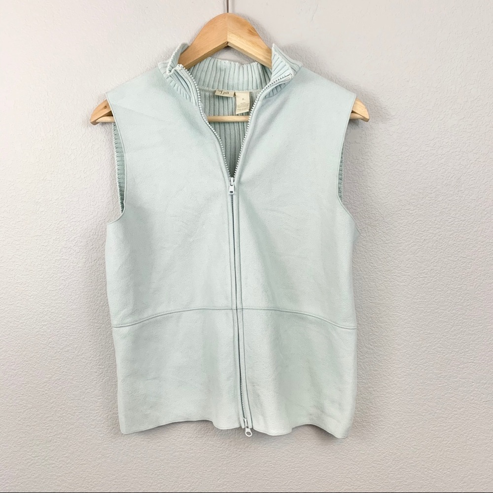 J. Jill Light Blue Suede Vest